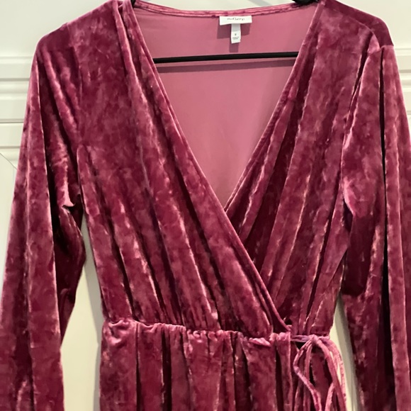 TheGET Mini Wrap Dress Maroon Size Small - Picture 2 of 8